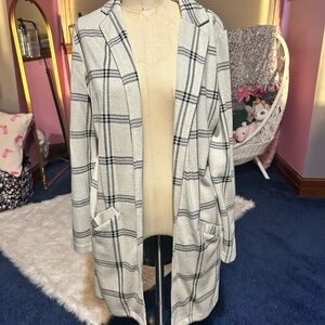 Maurices Black and White Plaid Cardigan